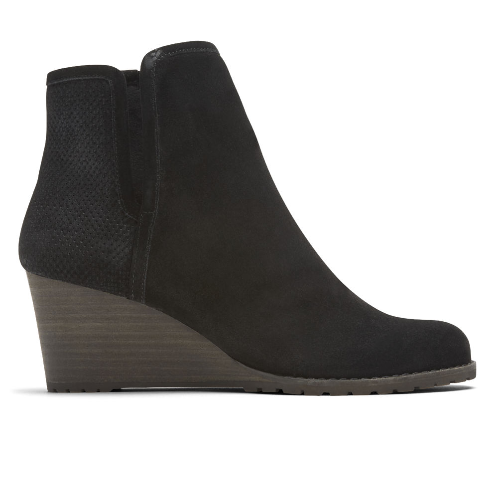 Booties Rockport Mulher Pretas - Hollis V-Cut - 26950VZSP